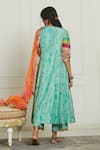 Shop_Rajiramniq_Green Silk, Organza, Modal Satin Round Printed Anarkali Set _at_Aza_Fashions