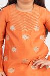 MR Brat_Orange Chanderi Silk, Cotton Embroidery Kurta And Dhoti Pant Set _at_Aza_Fashions