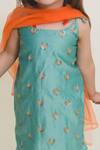 Buy_MR Brat_Blue Chanderi, Muslin Embroidery Kurta And Sharara Set _Online_at_Aza_Fashions