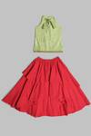 Shop_Minichic_Layered Lehenga Set For Girls_Online_at_Aza_Fashions
