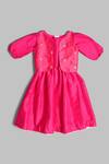 Shop_Minichic_Pink Puff Sleeve Dress With Jacket For Girls_Online_at_Aza_Fashions