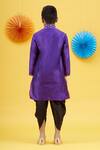 Shop_Banana Bee_Purple Silk Kurta And Dhoti Pant Set For Boys_at_Aza_Fashions