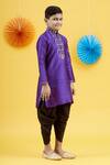 Banana Bee_Purple Silk Kurta And Dhoti Pant Set For Boys_Online_at_Aza_Fashions