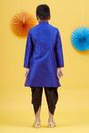 Shop_Banana Bee_Blue Silk Kurta And Dhoti Pant Set For Boys_at_Aza_Fashions