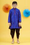 Banana Bee_Blue Silk Kurta And Dhoti Pant Set For Boys_Online_at_Aza_Fashions