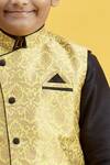 Banana Bee_Black Silk Kurta And Dhoti Pant Set For Boys_at_Aza_Fashions