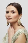 MINAKI_Gold Plated Polki Jhumka Drop Chandeliers_Online_at_Aza_Fashions