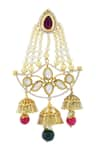 Buy_MINAKI_Gold Plated Polki Jhumka Drop Chandeliers_Online_at_Aza_Fashions