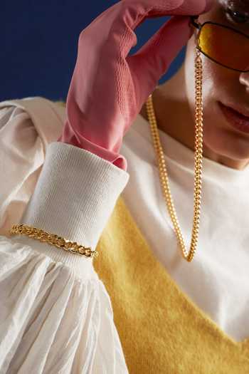 Buy_The Slow Studio_Gold Plated Interlinked Chain Bracelet _at_Aza_Fashions