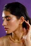 Buy_The Slow Studio_Gold Plated Handcrafted Chain Link Long Earrings _at_Aza_Fashions