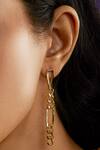 Shop_The Slow Studio_Gold Plated Handcrafted Chain Link Long Earrings _Online_at_Aza_Fashions