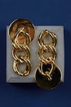 Shop_The Slow Studio_Gold Plated Handcrafted Chain Link Danglers _at_Aza_Fashions