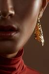 The Slow Studio_Gold Plated Handcrafted Mesh Tassel Earrings _Online_at_Aza_Fashions