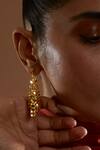 Buy_The Slow Studio_Gold Plated Handcrafted Mesh Tassel Earrings _Online_at_Aza_Fashions