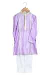 Buy_Mi Dulce An'ya_Purple 100% Organic Cotton Embroidery Gota Patti Work Kurta And Pant Set _at_Aza_Fashions