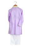 Shop_Mi Dulce An'ya_Purple 100% Organic Cotton Embroidery Gota Patti Work Kurta And Pant Set _at_Aza_Fashions