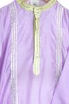 Mi Dulce An'ya_Purple 100% Organic Cotton Embroidery Gota Patti Work Kurta And Pant Set _Online_at_Aza_Fashions