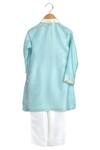 Shop_Mi Dulce An'ya_Blue 100% Organic Cotton Embroidery Gota Patti Work Kurta And Pant Set _at_Aza_Fashions