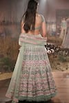 Shop_Reynu Taandon_Green Net Chanderi Silk Embroidered Bridal Lehenga Set _at_Aza_Fashions