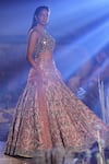 Reynu Taandon_Pink Chanderi Silk Embroidered Bridal Lehenga Set _Online_at_Aza_Fashions