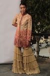 Buy_Reynu Taandon_Multi Color Embroidered Jacket And Sharara Set _at_Aza_Fashions