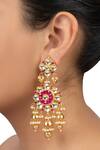 Buy_Mortantra_Gold Plated Jadau Stone Danglers_at_Aza_Fashions