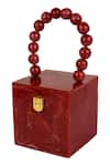 Shop_Sephyr_Red Resin Cubical Clutch Bag _at_Aza_Fashions