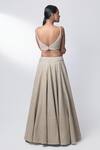 Shop_Nautanky_Green Silk, Net V Neck Lehenga Set _at_Aza_Fashions