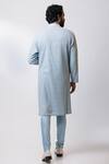 Shop Nautanky Blue Chanderi Silk, Cotton Satin Lycra Kurta Set at Aza Fashions Shop_Nautanky_Blue Chanderi Silk, Cotton Satin Lycra Kurta Set _at_Aza_Fashions