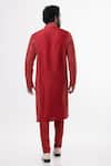 Shop_Nautanky_Red Chanderi Silk, Cotton Satin Lycra Kurta Set _at_Aza_Fashions