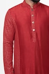 Nautanky_Red Chanderi Silk, Cotton Satin Lycra Kurta Set _at_Aza_Fashions