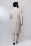 Shop Nautanky White Chanderi, Cotton Satin Lycra Sherwani Set at Aza Fashions Shop_Nautanky_White Chanderi, Cotton Satin Lycra Sherwani Set _at_Aza_Fashions