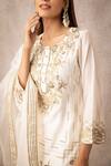 Ajiesh Oberoi_White Chanderi Round Kurta Sharara Set _at_Aza_Fashions