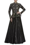 Buy_Vikram Phadnis_Black Embroidered Lehenga Set_at_Aza_Fashions