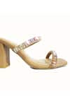Shop_Sephyr_Beige Crystals, Rhinestones Embellished Block Heels _at_Aza_Fashions