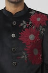 Kommal Sood_Black Cupro Embroidered Sherwani With Dhoti Pant  _at_Aza_Fashions