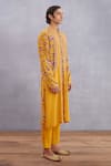 Buy_Torani_Yellow Handwoven Chanderi, Silk, Sunhera Yaman Kurta Set _at_Aza_Fashions