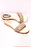 Shop_Foot Fuel_Gold Mere Naina Embellished Flats _at_Aza_Fashions