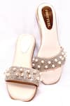 Foot Fuel_Gold Mere Naina Embellished Flats _Online_at_Aza_Fashions
