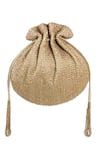 Buy_Lovetobag_Beige Beads, Tassels Embellished Potli _at_Aza_Fashions