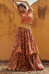 Buy_Swati Vijaivargie_Purple Chanderi Silk Printed Lehenga Set_Online_at_Aza_Fashions