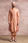 Buy Tarun Tahiliani Pink Churidar Poplin Lycra, Kurta Spun Silk, Safa- Chanderi, Sherwani Set at Aza Fashions Buy_Tarun Tahiliani_Pink Churidar Poplin Lycra, Kurta Spun Silk, Safa- Chanderi, Sherwani Set_at_Aza_Fashions