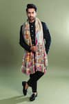 Taroob_Multi Color Kalamkari Work Pashmina Pichwai Ras Leela Dushala _Online_at_Aza_Fashions