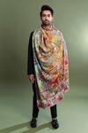 Buy_Taroob_Multi Color Kalamkari Work Pashmina Pichwai Ras Leela Dushala_Online_at_Aza_Fashions