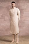 Buy_Tarun Tahiliani_Gold Kurta- Georgette Embroidered Floral Chikankari Set _at_Aza_Fashions