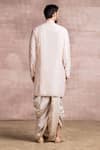 Shop_Tarun Tahiliani_White Kurta- Chanderi Embroidered Chikankari And Jacquard Dhoti Set _at_Aza_Fashions