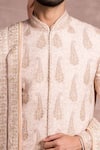 Buy_Tarun Tahiliani_Peach Sherwani And Kurta- Georgette Embroidered Chikankari Set _Online_at_Aza_Fashions