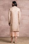 Shop_Tarun Tahiliani_Beige Sherwani- Tissue Georgette Embroidered Chikankari Set _at_Aza_Fashions