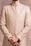 Buy_Tarun Tahiliani_Pink Sherwani And Kurta Georgette Churidar Poplin Lycra Embroidered Set _Online_at_Aza_Fashions