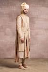 Tarun Tahiliani_Gold Aari Embroidered Sherwani Set _Online_at_Aza_Fashions